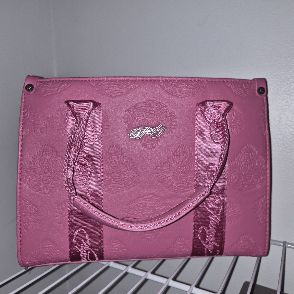 Ed Hardy Embossed Pink Bag